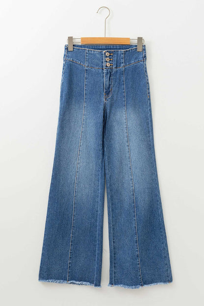 Threaded Pear Jaylani Raw Hem Flare Jeans