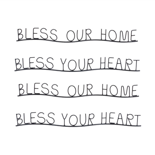 Melrose International Bless Our Home and Heart Sentiment Decor (Set of 4)