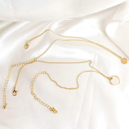 Goldtone Heart & Round Pendant Necklace Set