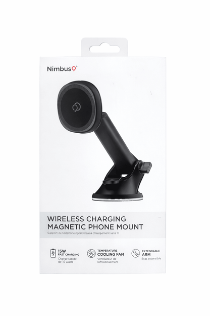 Nimbus9 - Wireless Charging Magnetic Suction Cup Phone Mount - Black