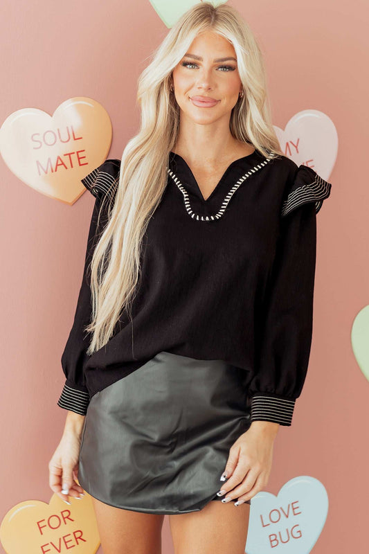 Threaded Pear Elowen Long Sleeve Blouse Long Sleeve Top