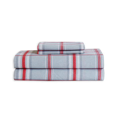 Elegant Comfort Flannel Plaid - 100% Turkish Cotton Flannel, 4-Piece Flannel Sheet Set