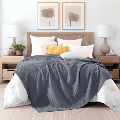 Elegant Comfort Cotton Waffle Blanket