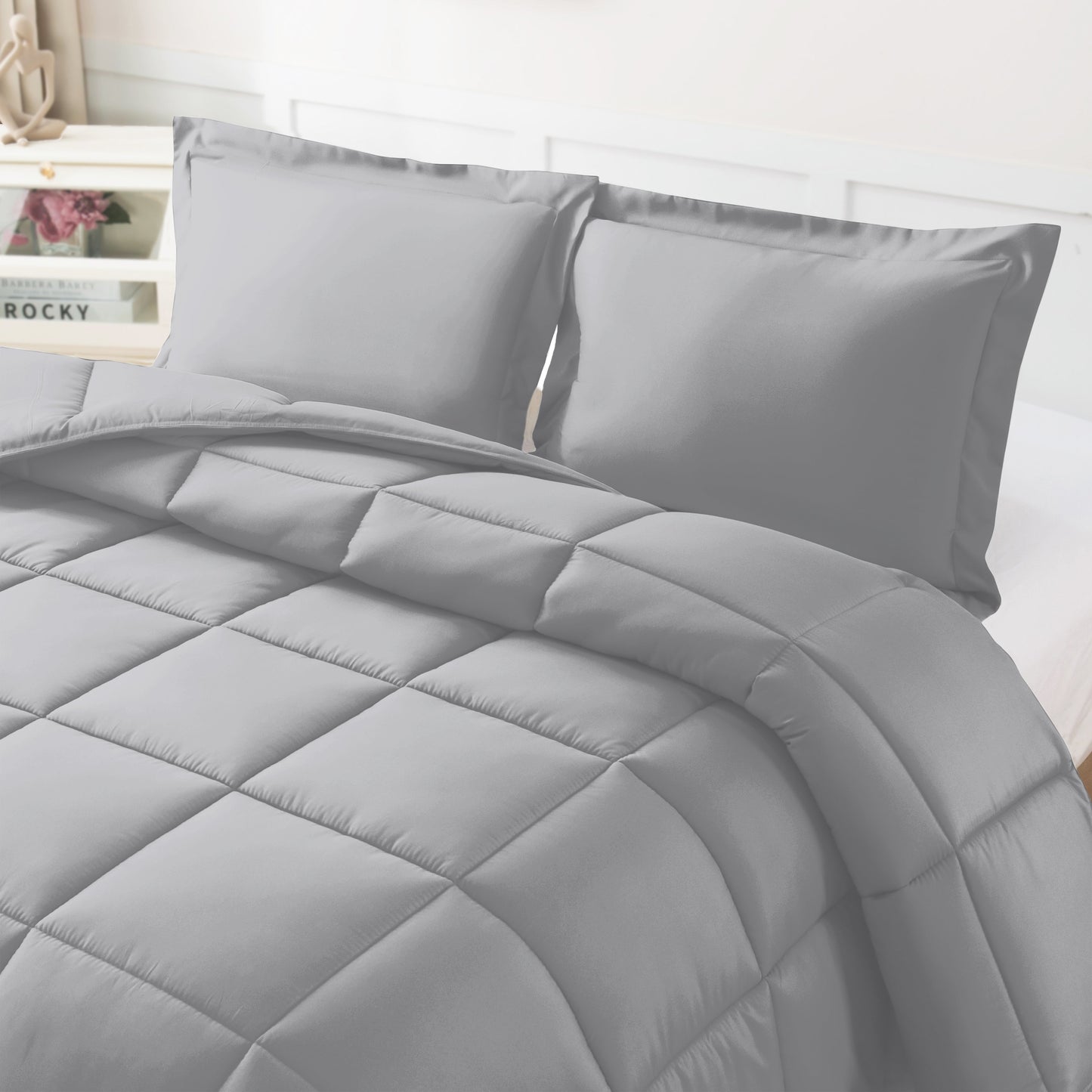 Elegant Comfort 3 Piece Cotton Comforter - Down Alternative Hotel Premium Quality