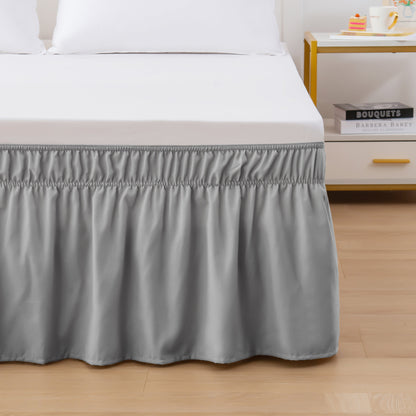 Elegant Comfort Ruffle Bed Skirt - Around Style Elastic Bed Wrap - 16 inch Drop