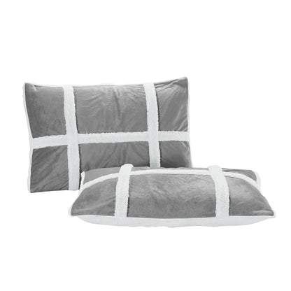 Elegant Comfort 3-Piece Stripe Micro-Suede Reversible Sherpa - Comforter Set