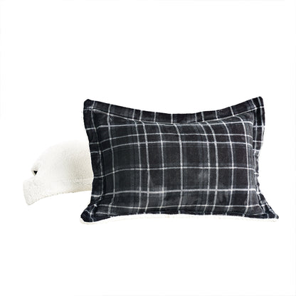 Elegant Comfort 3-Piece Plaid Micro-Suede Reversible Sherpa - Comforter Set