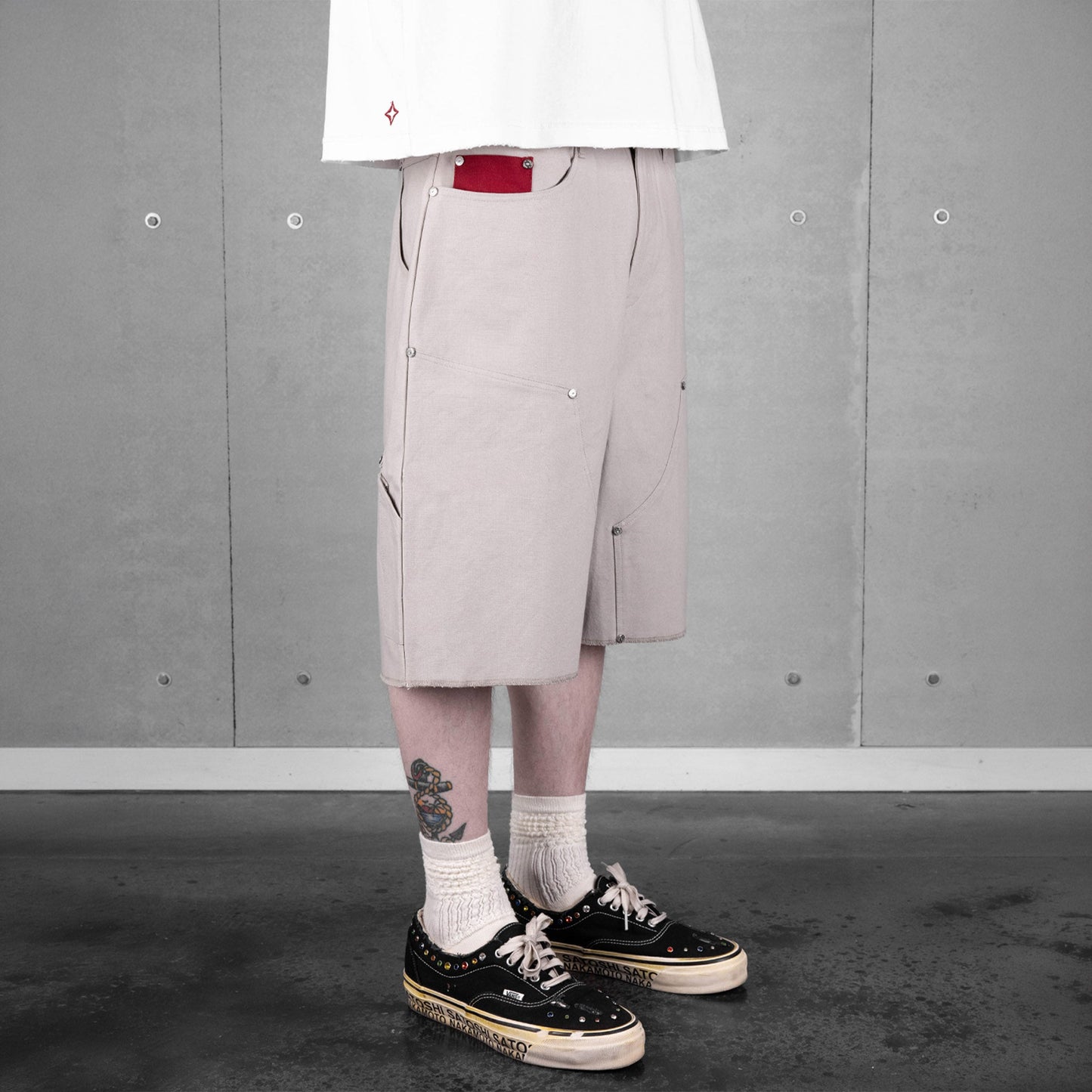 Commons Double Knee Canvas Short Grey
