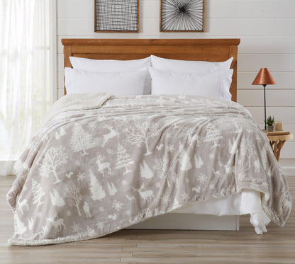 Velvet Plush Sherpa Luxury Bed Blanket - Cielo Collection