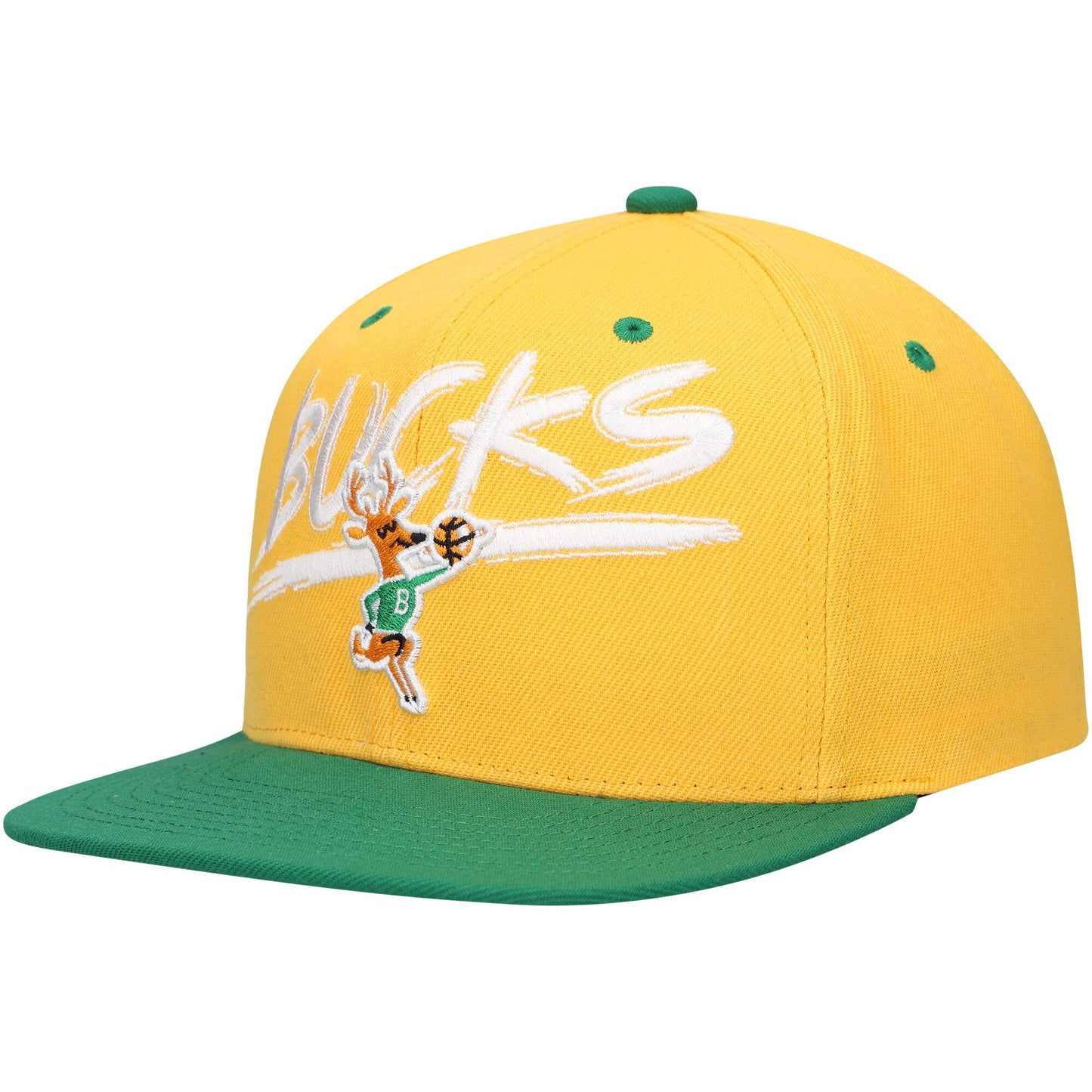 Mitchell & Ness Men's NBA Transcript Snapback Hwc Bucks Snapback Caps