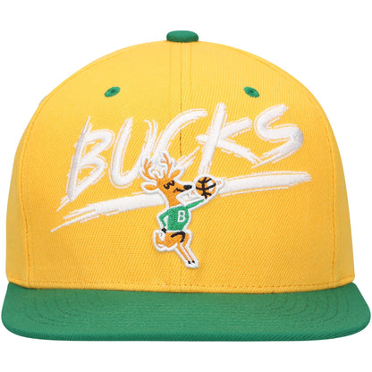 Mitchell & Ness Men's NBA Transcript Snapback Hwc Bucks Snapback Caps