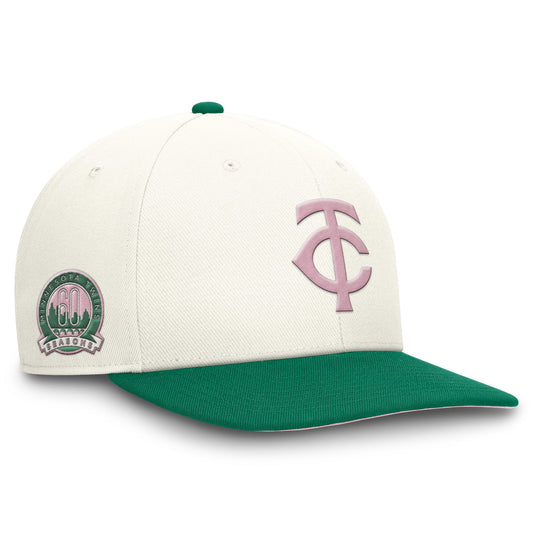 Nike Men's Minnesota Twins Sail Pro Performance Snapback Hat Cream Green