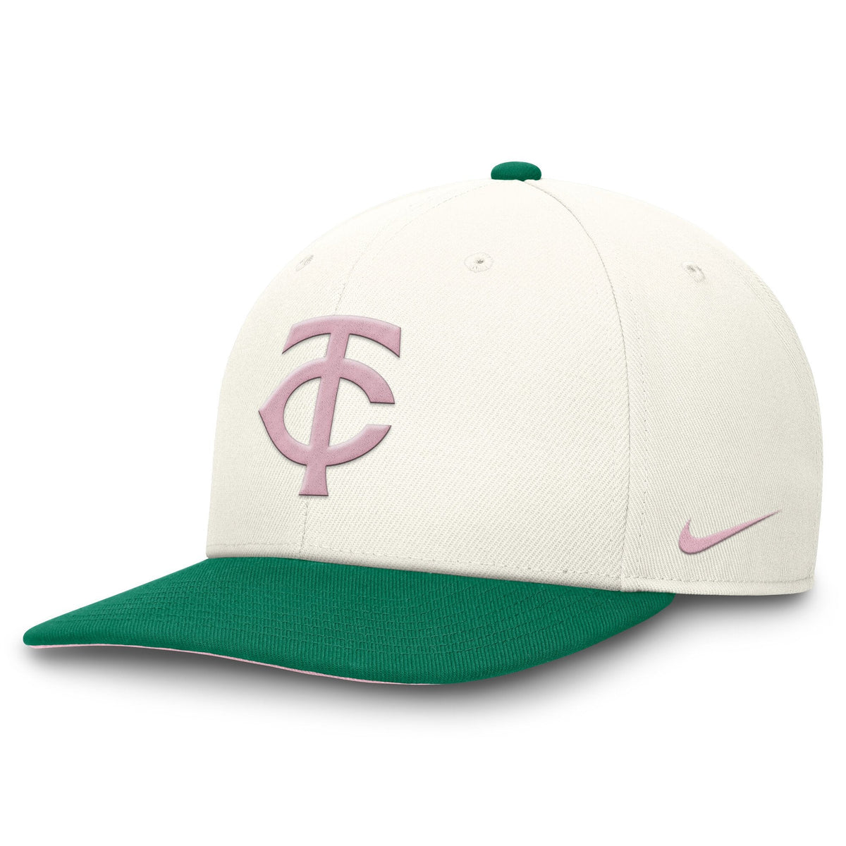 Nike Men's Minnesota Twins Sail Pro Performance Snapback Hat Cream Green