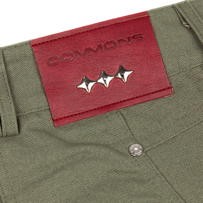 Commons Double Knee Canvas Short Faded Green