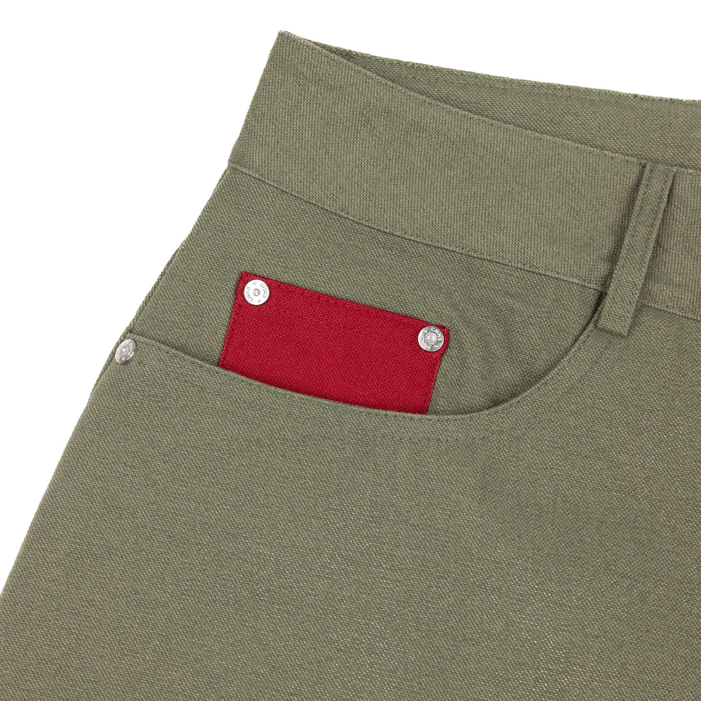 Commons Double Knee Canvas Short Faded Green