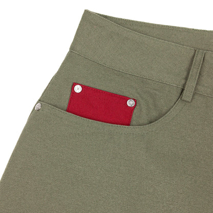 Commons Double Knee Canvas Short Faded Green