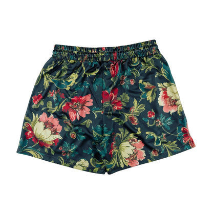 Common Hype Floral Mesh Short Deep Green