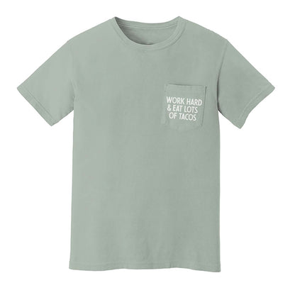 Frankie Jean Work Hard & Eat Lots of Tacos Pocket Tee
