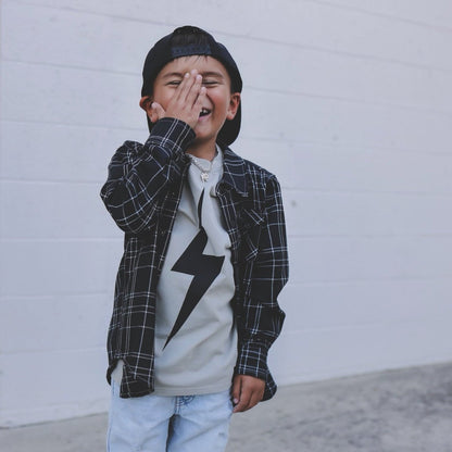 Greige Acid-wash Spark Tee