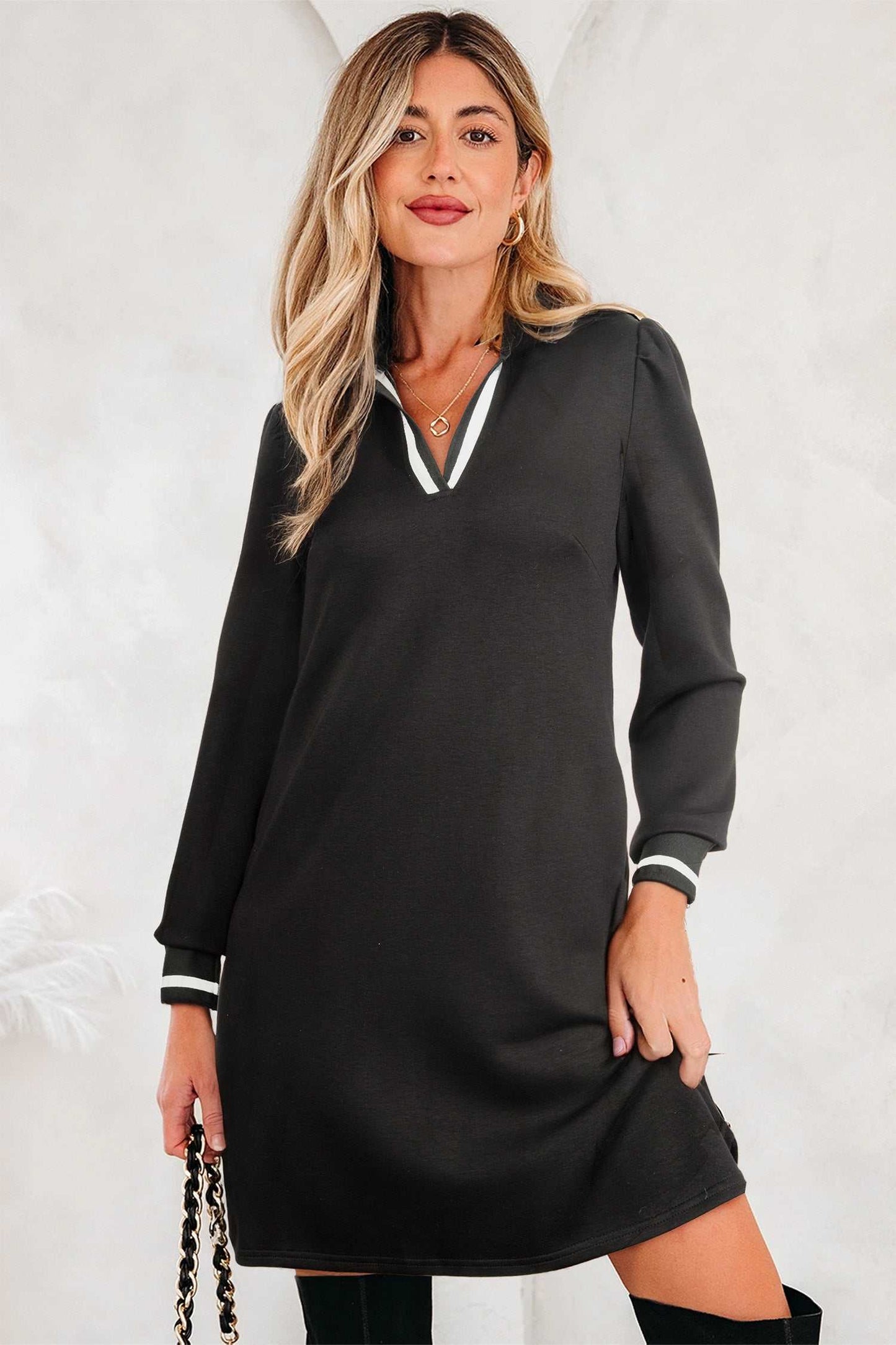 Edith Sleeve Shift Mini Dress