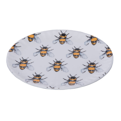 Melamine Bee Appetizer Plate Set of 4 Multicolored for Spring Serving and Entertaining