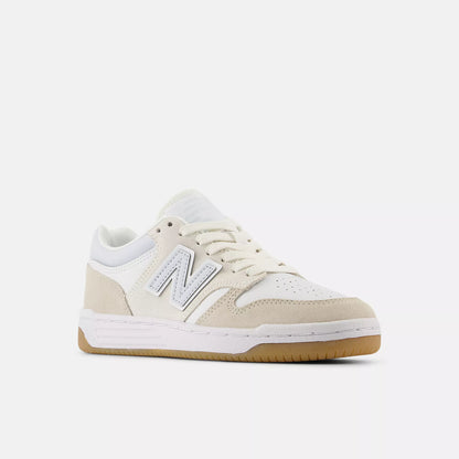 New Balance Grade School 480 White Blue Gray