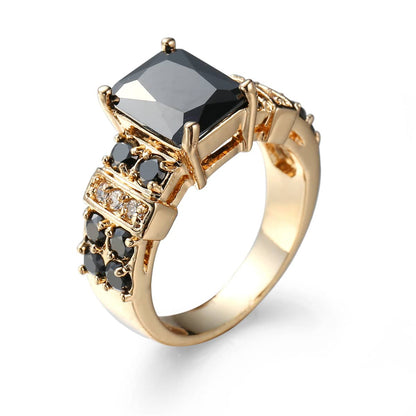 Black Crystal & Cubic Zirconia Goldtone Multi-Row Radiant-Cut Ring-7