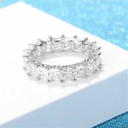 Crystal & Silvertone Princess-Cut Ring-5