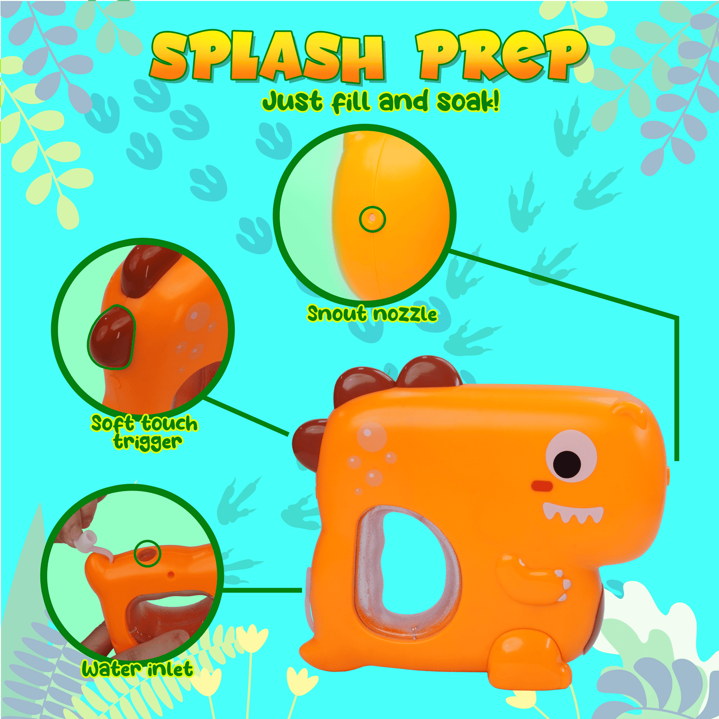 Green and orange water blaster-