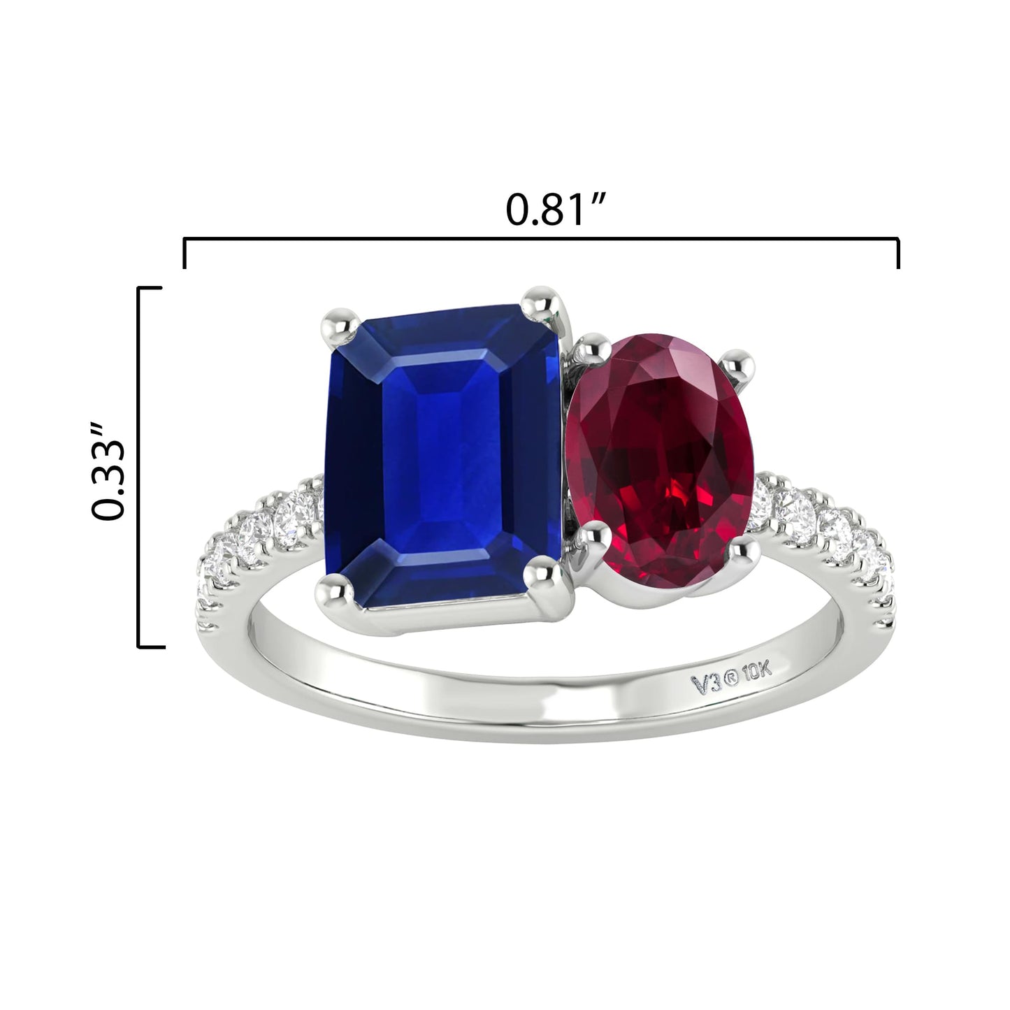 Blue, Red, White-