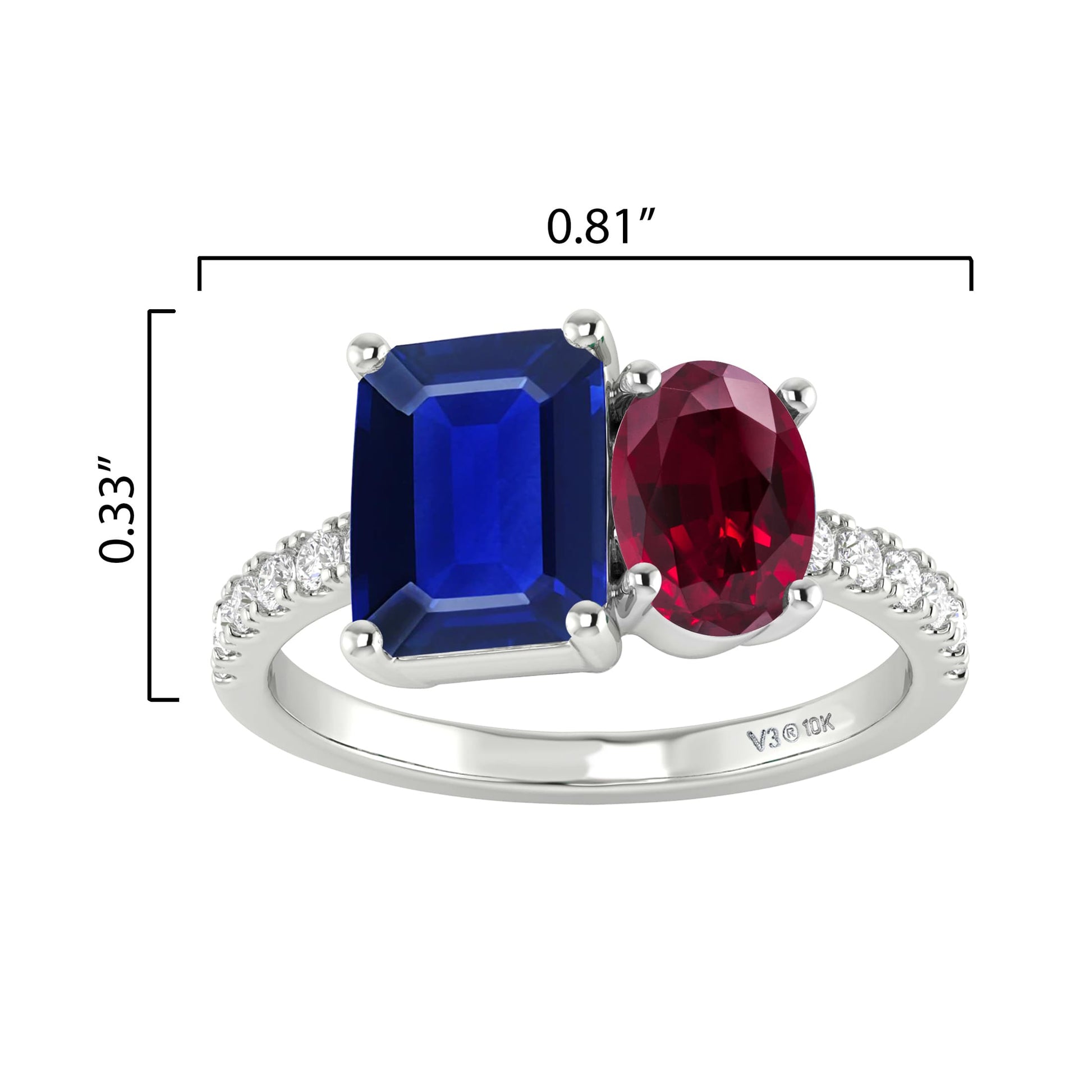 Blue, Red, White-