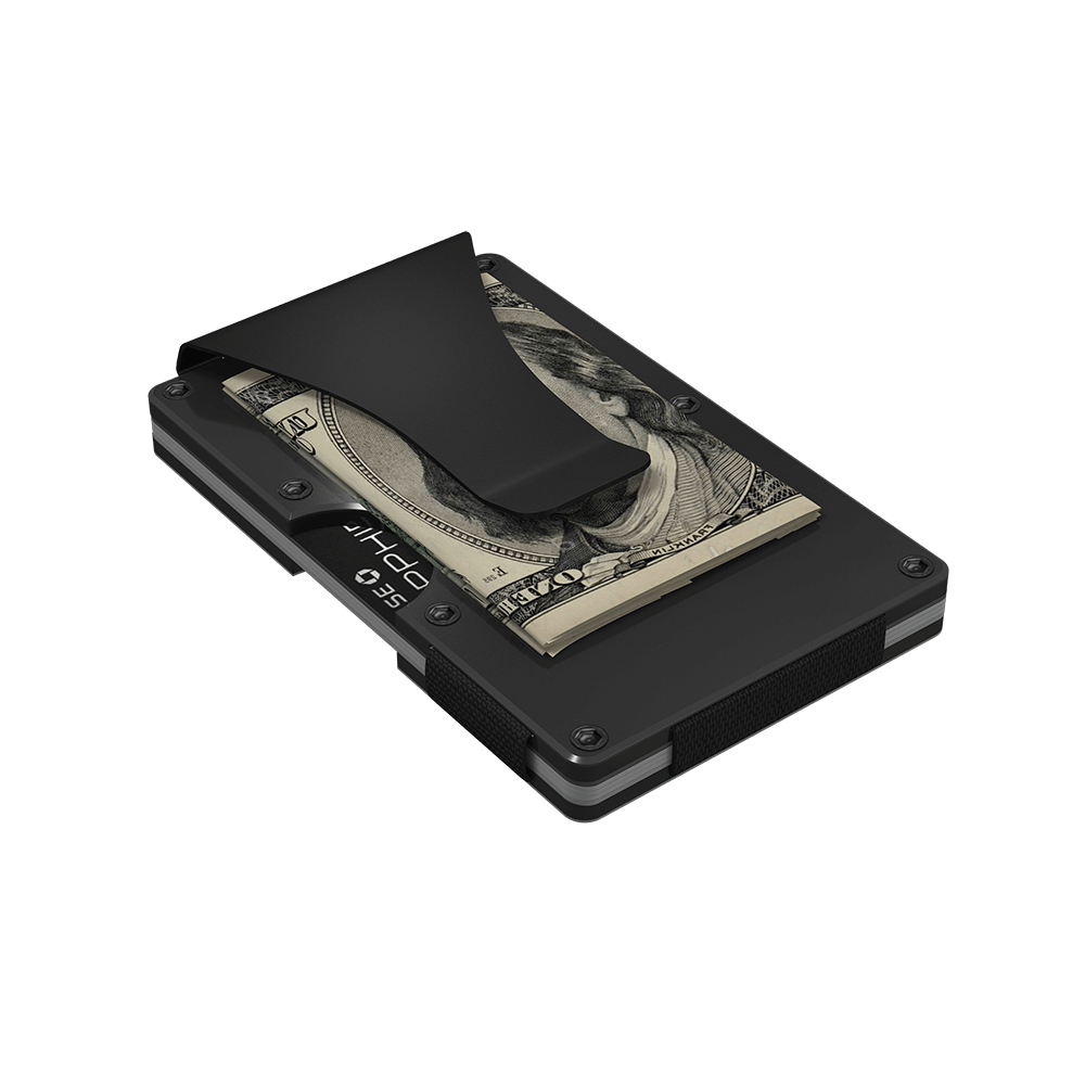 Grid Wallet Gunmetal Aluminum