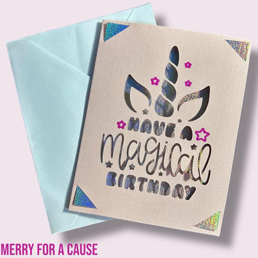 Unicorn Birthday Handmade Greeting Card