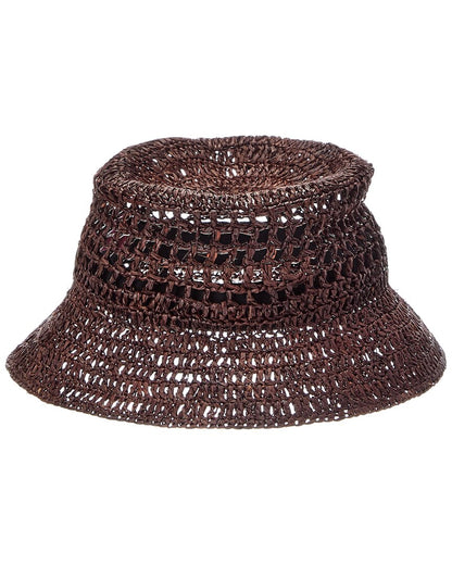 Bruno Magli Crochet Short Brim Bucket Hat