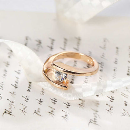 Cubic Zirconia & Crystal Bypass Ring-1