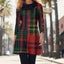 Red & Black Plaid Cowl Neck Tunic Dress