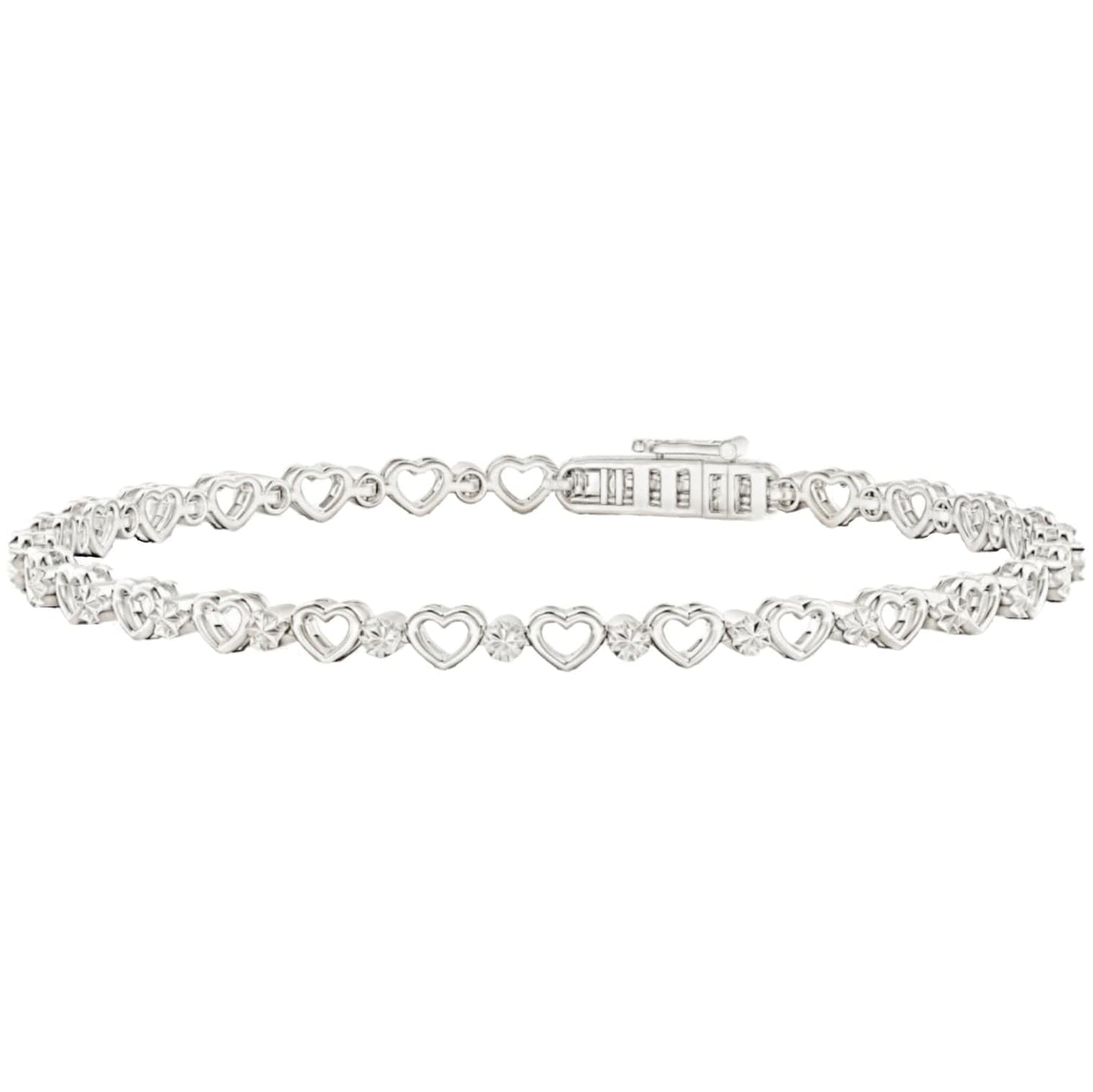 Diamond Cut and Hearts Bracelet