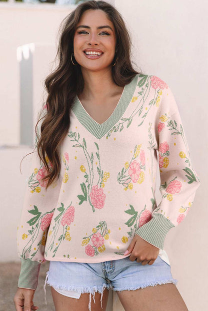 Clarimina Pattern Striped Loose Sweater
