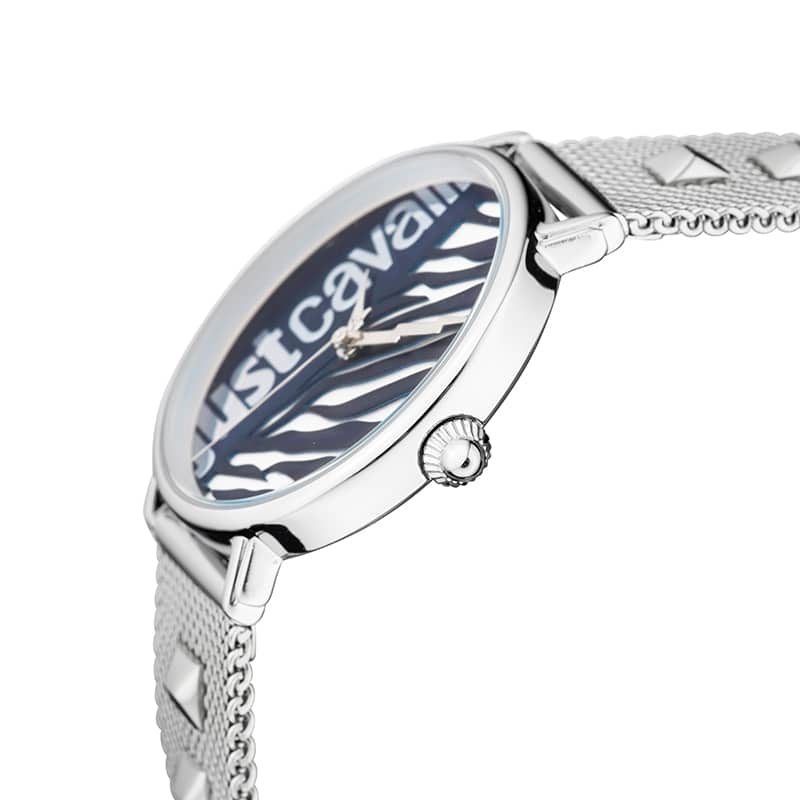 Just Cavalli JC1L077M0065 316L Stainless Steel Mineral Crystal Deployment Buckle Watch