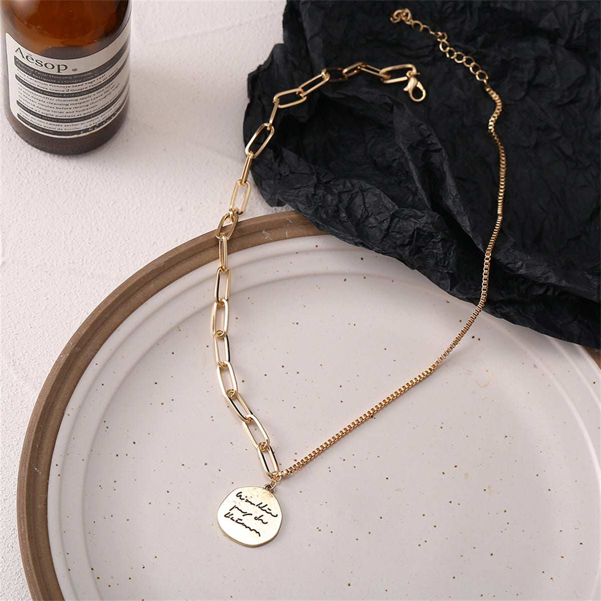 Goldtone Coin Pendant Necklace