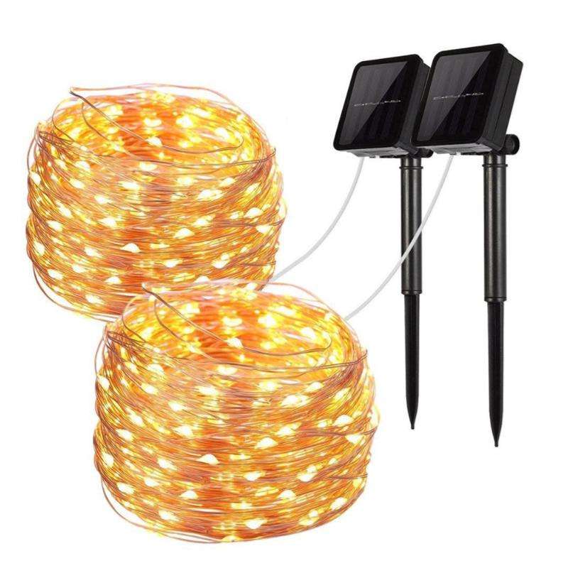 Vista Mini Fiery 100 Lights Shine Like Firebugs with Solar Power - YELLOW