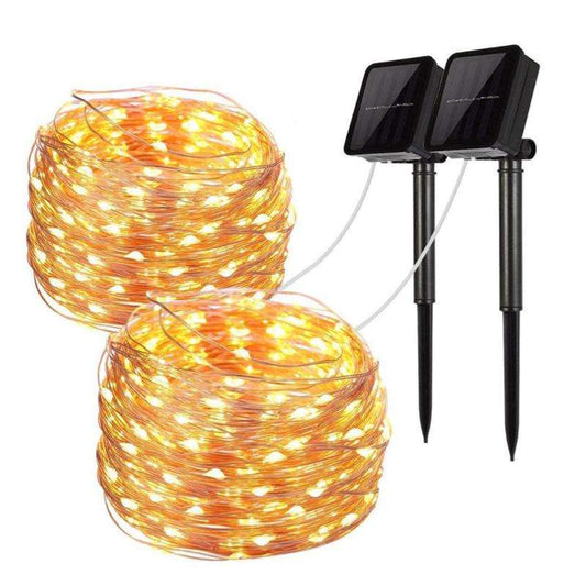 Vista Mini Fiery 100 Lights Shine Like Firebugs with Solar Power - YELLOW