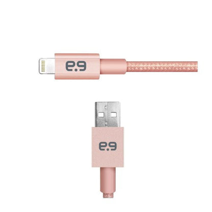 Puregear Braided Metallic Charge-Sync Cable for Apple Lightning Devices - Rose Gold 48"