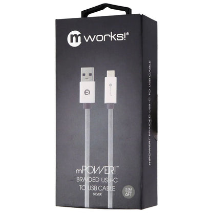 Mworks! Mpower! Braided Usb Lightning Cable for Apple Devices (6ft) - Silver