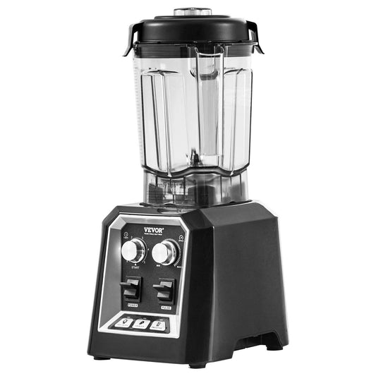 VEVOR Professional Blender, Commercial Countertop Blenders, 68 oz Jar Blender Combo, Stainless Steel 3 Functions Blender, for Frozen Drinks, Shakes, Smoothies, Peree, and Crush Ice, Black - Black