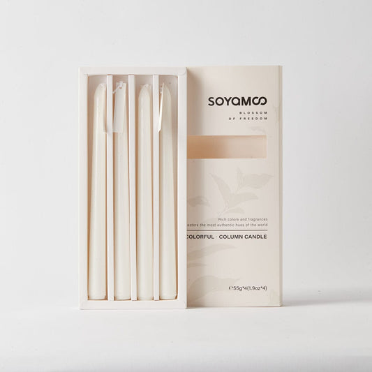 SOYAMOO Fresh Linen Colored Taper Candles