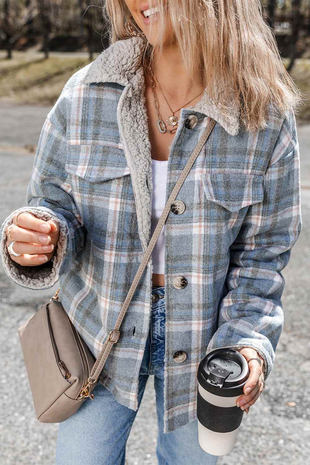 Madison Cuffs Patchwork Plaid Shirt