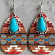 Turquoise, Red, Brown