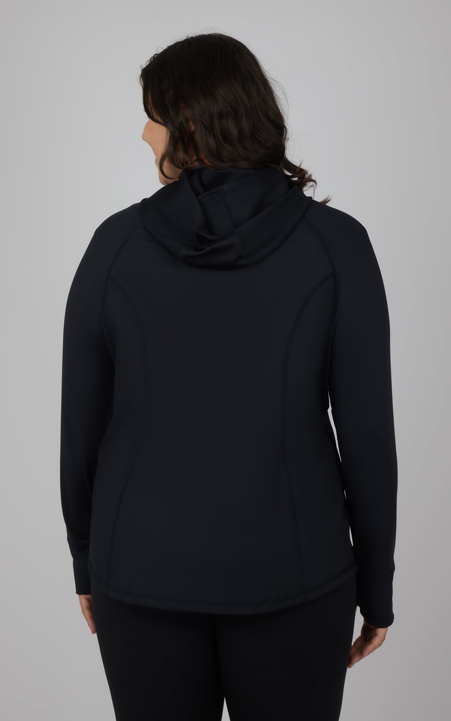 Plus Slim Fitted Full Zip Hooded Jacket
