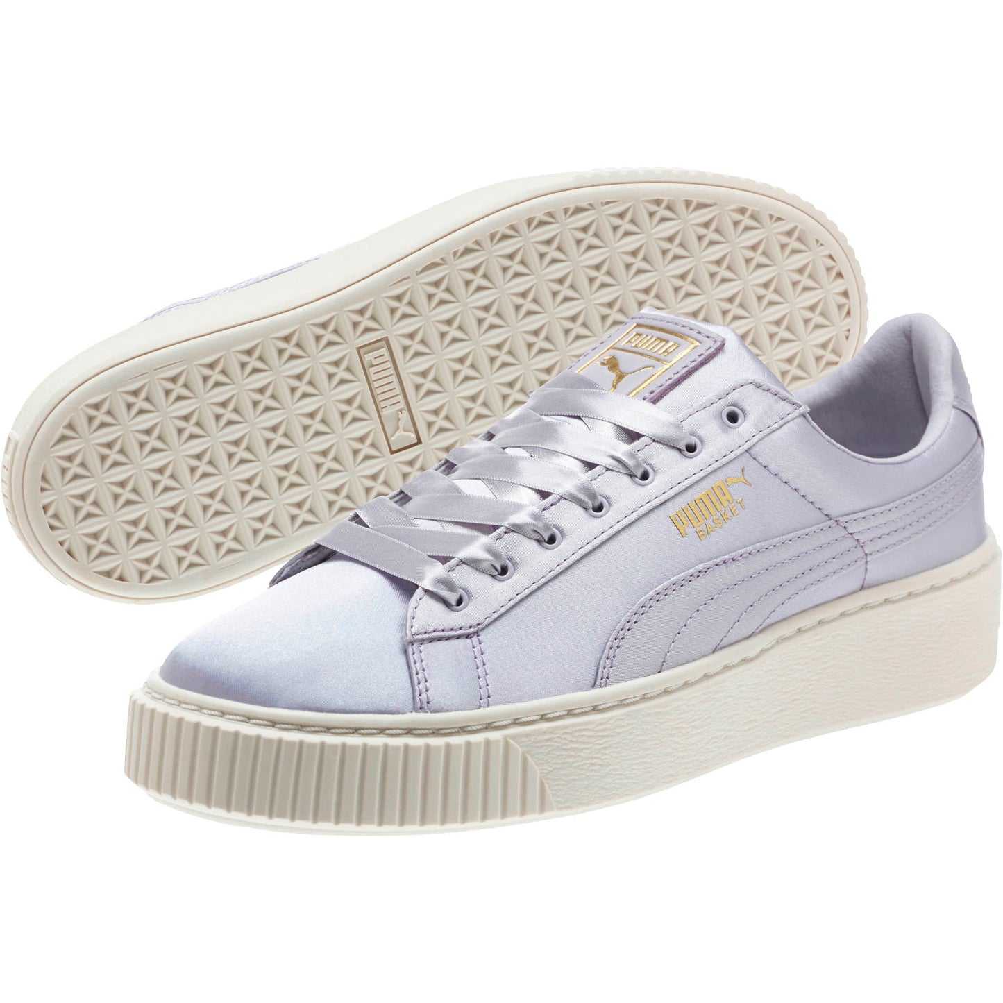 Women's Puma Basket Platform Satin